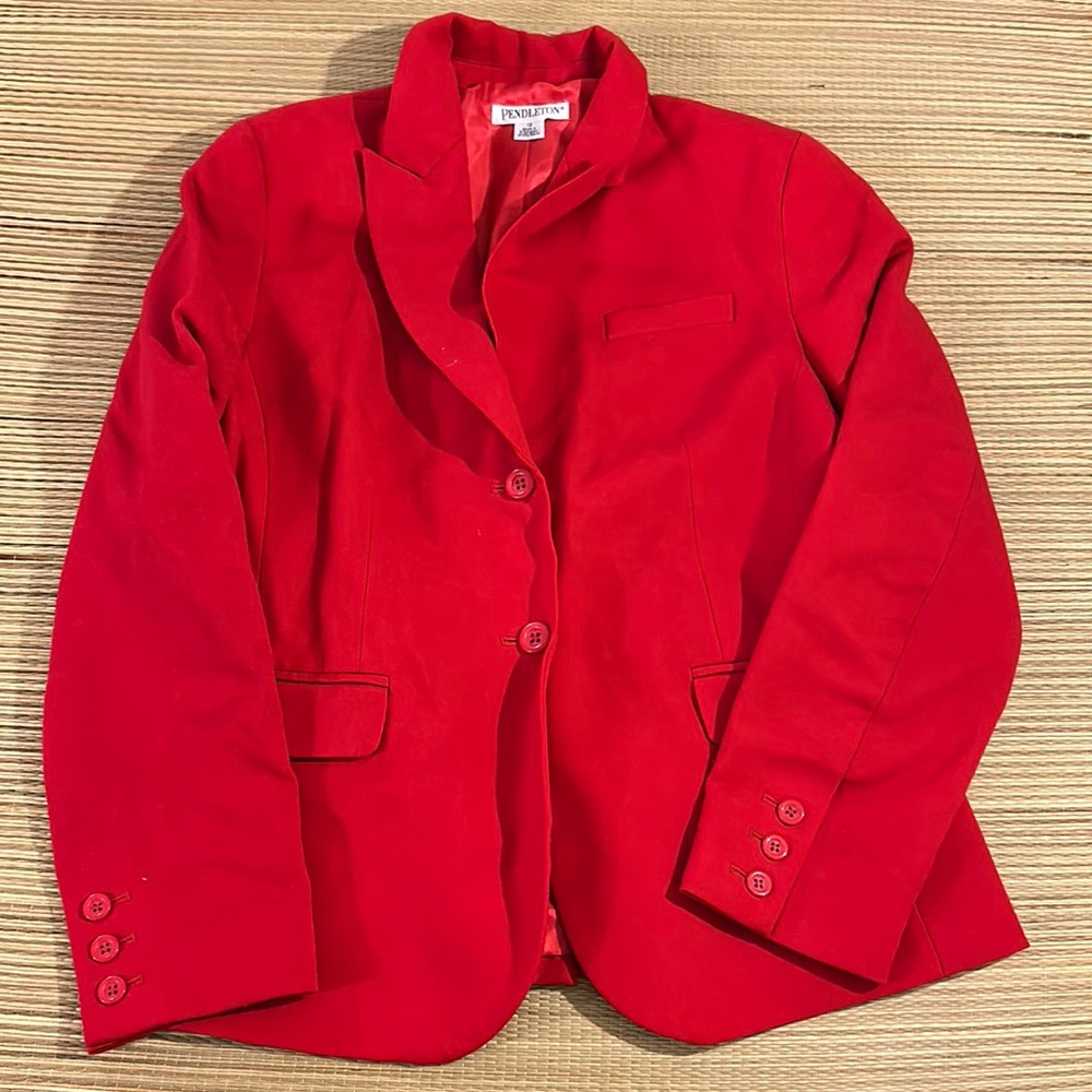 Vintage 70’s Pendleton Womens Jacket Blazer Red 100% Virgin Wool Made